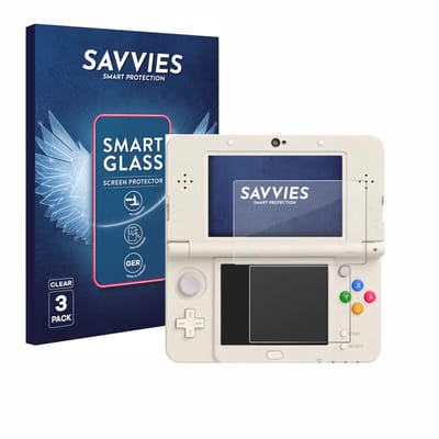 3 Stuks Savvies Screenprotector - geschikt voor Nintendo New 3DS - beschermfolie glas transparant
