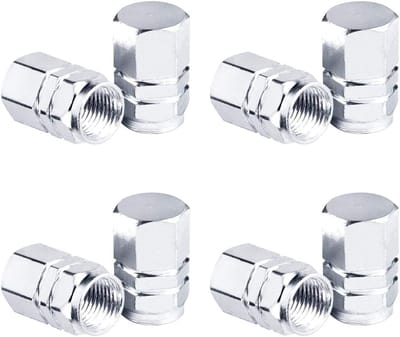 Set van 8 Aluminium Ventieldoppen voor Auto en Motor - Stofdicht en Duurzaam (Zilver)