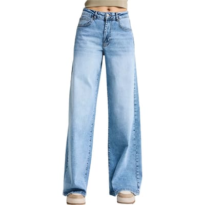 It's Basic - PALAZZO HIGH RISE JEANS - BLEACHED