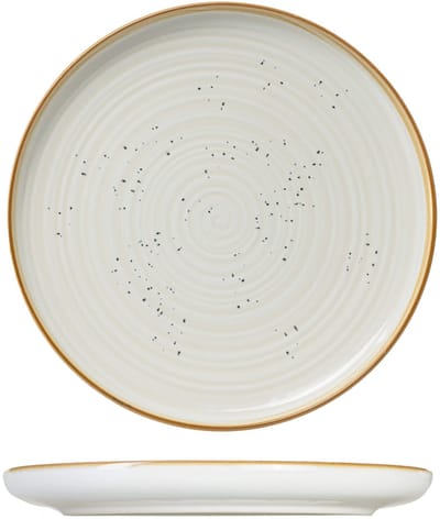 Cosy & Trendy Dinerborden – Baltic Vanilla – Ø 27 cm – 6 stuks – Bevat 6 dinerborden – Crèmekleurig aardewerk met unieke textuur – Vaatwasser- en Magnetronbestendig – Stapelbaar