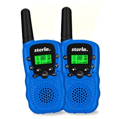 Walkie Talkie Set voor Kinderen - Bereik tot 3 km - Zaklamp - Valbestendig - Compact en Lichtgewicht - Blauw