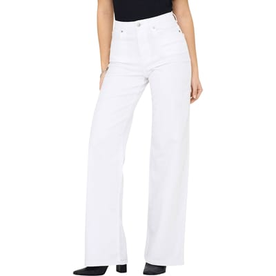 Only witte dames jeans   High waist   Madison   Rinsewash wassing   Wide leg fit   5-Pocket zakken   Knoop- en ritssluiting   Duurzaam   High waist