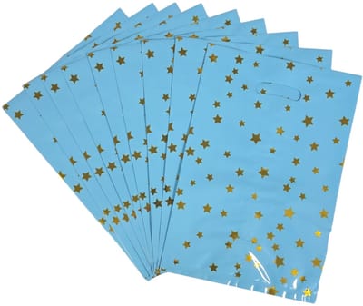 Fako Bijoux - Folie Uitdeelzakjes Sterren - 10 stuks - Traktatie Zakjes Voor Uitdeelcadeautjes - Uitdeelzakjes Kinderfeestje - Verjaardag - Lichtblauw