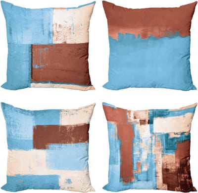 New Bed Grunge Abstracte en Moderne Stijl Borstelstreken Kussenhoes met sierkussen, 4-pack, modern accent, dubbelzijdig digitaal bedrukt, 45 cm x 45 cm