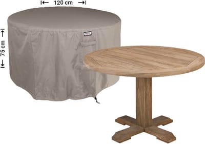 Raffles Covers Beschermhoes ronde tuintafel - ⌀ 120 H: 75 cm - RROUNDT120 - Waterdicht - Ademend - UV-bestendig - Elastisch rijgkoord - Beschermhoes tuinmeubelen - Tuintafelhoes