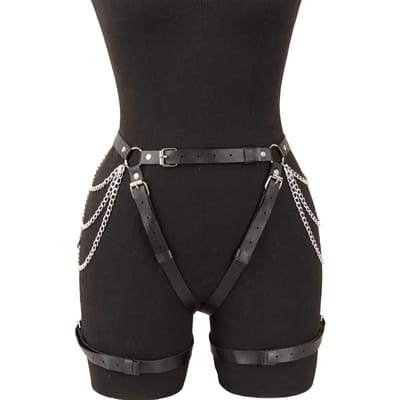 Dames Gothic PU Leer Riem Ketting Kousenband Dij Girdle Girdle Banden gray