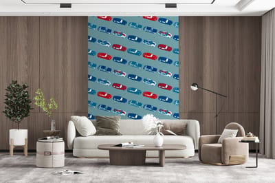 Behang - Fotobehang Patroon - Auto - Race - Jongens - Kinderen - Kids - Kind - Breedte 200 cm x hoogte 300 cm