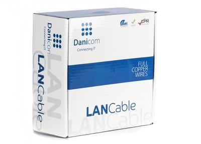 DANICOM CAT6A U/UTP 100 meter kabel op rol soepel - PVC (Fca) - Trekdoos - Internetkabel - Netwerkkabel - UTP kabel