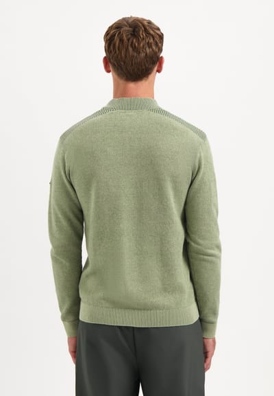 No Excess Pullover Half Zip Plated Structure Knit Light Moss Maat: 3XL | Sweaters Outlet | Heren | Groen