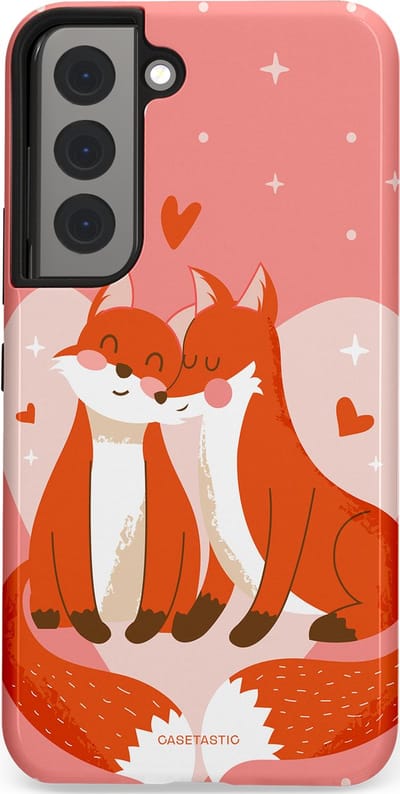 Casetastic Hoesje Geschikt voor Samsung S22 - Stijlvolle Beschermende Duo-layer Case - Vossenzoen