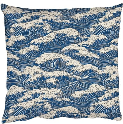 Sierkussens - Kussentjes Woonkamer - 50x50 cm - Golven - Klassiek - Blauw