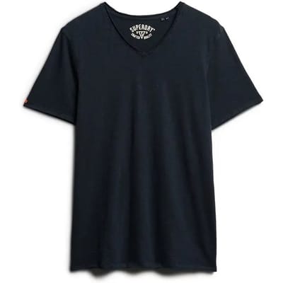 T-shirt gemêleerd met V-hals en raw edges Superdry
