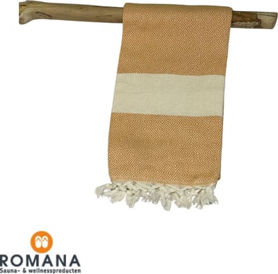 Romana Products - Diamond - Hamamdoek - Baddoek - Strandlaken - Saunalaken - 100cm x 180cm - Mosterd