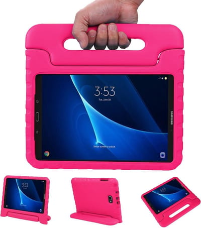 Hoesje - Geschikt voor Samsung Galaxy Tab A 10.1 (2016) - Kinderhoes Shockproof Bumper - Kidsproof Case - Tablethoes - Kinder Hoes Cover - Roze
