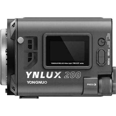 YONGNUO YNLUX200 Handheld LED-videolamp 200W Krachtig fotografielicht 5600K Kleurtemperatuur donkergrijze kleur