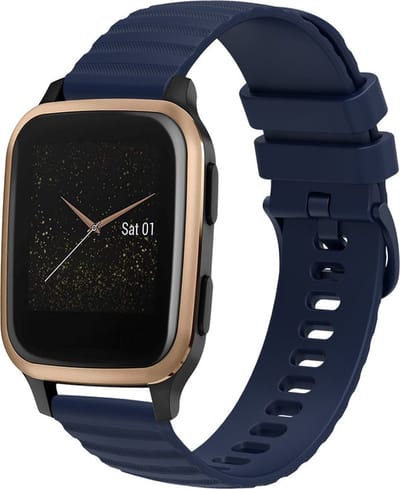 Siliconen bandje - geschikt voor Amazfit GTS / GTS 2(E) / GTS 2 Mini / GTS 3 / 4 (Mini) / Bip (S) / Bip U (Pro) / Bip Lite / Bip 3 (Pro) / GTR 42 mm / Pop (Pro) / Active (2) - marineblauw