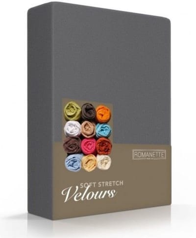 Luxe Hoeslaken Velours - Antraciet