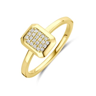14K geelgouden ring diamant 0.10ct h si - 4034699