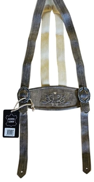 Bretellen voor Lederhosen H-5250 Antiek Eik Bruin - Maat 44-48