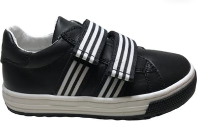 Naturino mt 24 gestreepte velcro's lederen sneakers Camino zwart