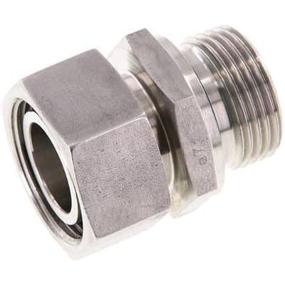 28L & G1'' RVS Rechte Draaidoorvoer Buitendraad 160bar FKM Verstelbaar ISO 8434-1