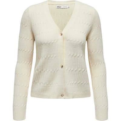 Only onlkatia ls cable v-neck cardi knt 15310902 whitecap gray