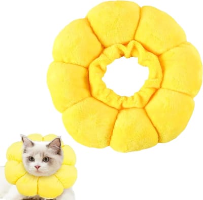 Beschermende halsband voor katten, zacht en comfortabel, ideaal na operaties, verstelbaar en in bloemenvorm