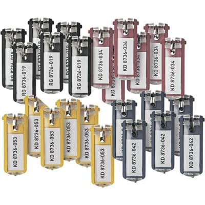 Durable 194927 Key Clip Sleutelhanger Meerdere kleuren 24 stuk(s)
