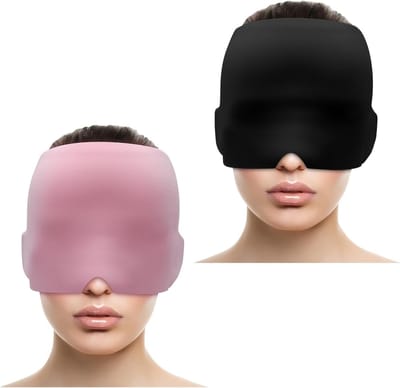 Set van 2 Koelmaskers voor Migraine - 360° Pijntherapie met Warm en Koud Gebruik, Herbruikbaar Ontspanningsmasker met U-Vormige Neusontwerp voor Hoofdpijn en Oogvermoeidheid