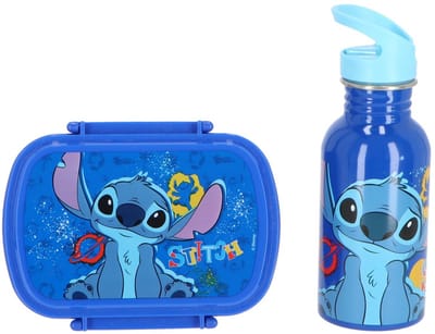 Lilo & Stitch Lunchset - Lunchbox - Aluminium Drinkfles - Blauw