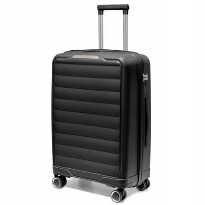 Puccini Turijn Middelgrote Koffer Zwart 65cm Polypropyleen 4 Wiel TSA Slot