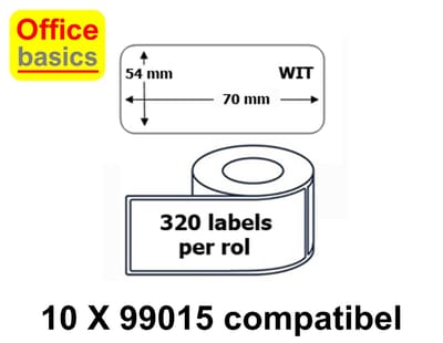 10 x Etiket 99015 - Dymo Compatibel - 54x70mm - rollen 320 labels