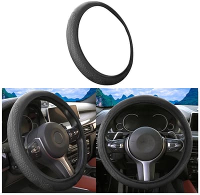 Dailygoods- Stuurhoes 3D-geëmbosseerd - Leer - Antislip - Universeel - Auto Accessoires Interieur - Comfortabele en zachte hoes - Stuurwielhoes