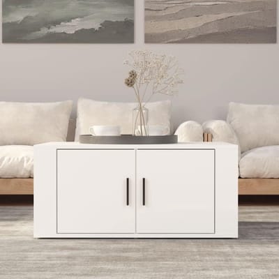 Koffietafel - Salontafel - Woonkamer Meubel - Met Deur - 80x50x36cm - Wit
