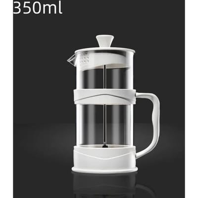 350/800/1000ml French Press Koffiepot Transparant Glas Koffie Theepot Multifunctionele Thuis Handzetpot Koffie Accessoires white