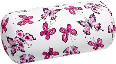 Kuschelmaxx Rolkussen - Sierkussen Rond Cilinder 17 x 33 cm - Vlinder-design - Stevig en zacht - Mooie print - Gevuld met microgranulaat - Vormvast & Wasbaar - Ideaal voor op de bank, bed, auto of op reis - Inclusief Wasnet