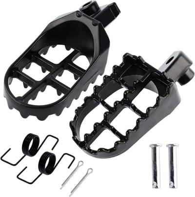 Voetsteunen Motorfiets - Motoronderdelen - Verbeter Rijcomfort - Aluminium Constructie - 112mm Lengte - Zwart