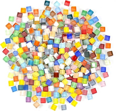 Kleurige vierkante mozaïektegels 1x1cm voor DIY ambachtelijke projecten, perfect voor badkamer, woonkamer en keuken, 1kg mix