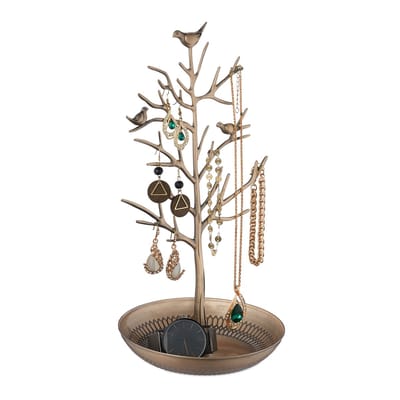 sieradenboom - kettingen - oorbellen - armbanden - 30x16x15 cm - metaal - goud