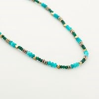 Michelle - Handmade kralen ketting - Stainless Steel - Groen