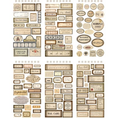 12 Stuks Planner Stickers Vel Retro Stijl Decoratieve Planner Stickers voor Journal Kalender Scrapbook beige