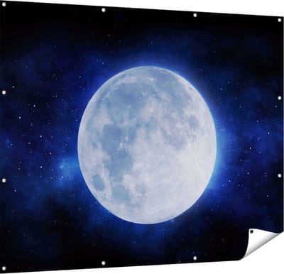 Gards Tuinposter Volle Maan in de Ruimte - 150x120 cm - Tuindoek - Tuindecoratie - Wanddecoratie buiten - Tuinschilderij