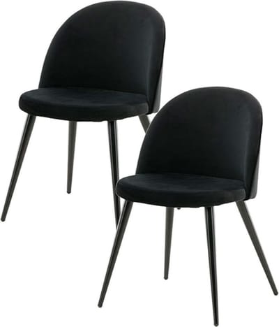 Skagen eetkamerstoel velours zwart.