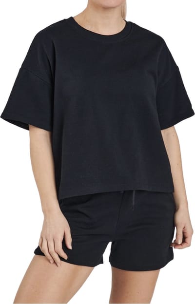 Pieces - Loungewear Top - Summer 2/4 wijde top - Oversized jogging T-shirt korte mouw - Zwart / XL