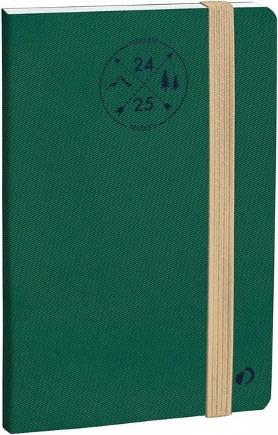 Agenda 16 maanden - Planjournal Weekplanner - Dagelijkse planning - Meertalig overzicht - 15x21 cm - Groen