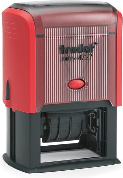 Trodat Printy 4727/D Rood - Stempels - Datum stempel Nederlands - Stempel afbeelding en tekst