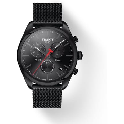 Tissot Roestvrij Staal Zwarte Wijzerplaat Heren Modehorloge T101.417.33.051.00 zwart