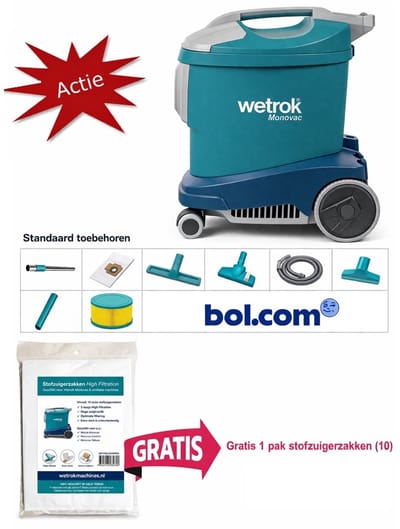 Wetrok Comfort 11 COMPLEET PAKKET, Krachtige Zuigkracht, Professionele Stofzuiger – 900W – Zeer Stil (56 dB) – 12 m Kabel – Industriële Stofzuiger