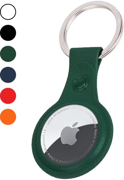 Hoesje Geschikt voor Apple AirTag 2e generatie Sleutelhanger Hoes Leren - Leder Look Hoesje Geschikt voor Apple AirTag 2-Sleutelhanger Hoesje Case - Donkergroen