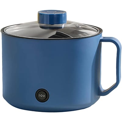 Multifunctionele elektrische kookpot, kleine mini-elektrische kookplaat, snelle noedelkoker voor studenten koningsblauwe kleur